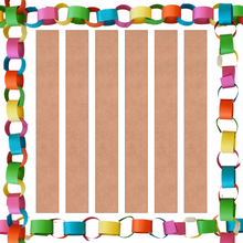 Load image into Gallery viewer, Brown Kraft Paper Chain Card Strips. 5 Meter / 16 Feet Long. Wedding Party Decor - ModelBricks
