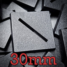 Load image into Gallery viewer, 30mm Square Diagonal Slotted Plastic Bases - ModelBricks
