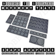 Load image into Gallery viewer, Round to Square Movement Trays Adapters for Tabletop Games - ModelBricks
