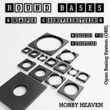 Load image into Gallery viewer, Round to Square Bases Shape and Size Converters 3d Print Full Range - ModelBricks
