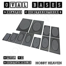 Load image into Gallery viewer, Wargaming Oval to Rectangle Base Converters – Tabletop Games | 3D Printed Tabletop Accessories - ModelBricks
