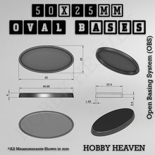 Load image into Gallery viewer, 50x25mm Oval Textured Bases 3d Printed - ModelBricks

