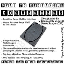 Load image into Gallery viewer, Wargaming Oval to Rectangle Base Converters – Tabletop Games | 3D Printed Tabletop Accessories - ModelBricks

