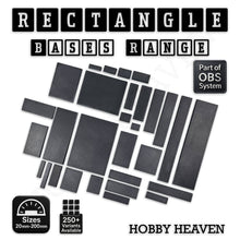 Load image into Gallery viewer, Rectangle Bases Range Sizes - 20x15mm to 75x25mm Small Sizes 3d Print Full Range Tabletop Games - ModelBricks
