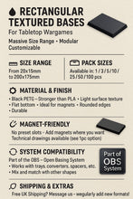 Load image into Gallery viewer, Rectangle Bases Range Sizes - 125x50mm to 200x175mm Large Sizes 3d Print Full Range Tabletop Games - ModelBricks
