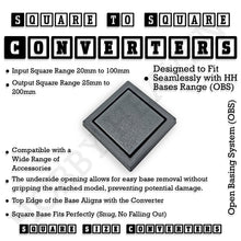 Load image into Gallery viewer, Square to Square Bases Size Converters 3d Print Full Range - ModelBricks
