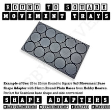 Load image into Gallery viewer, Round to Square Movement Trays Adapters for Tabletop Games - ModelBricks
