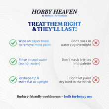 Load image into Gallery viewer, Hobby Heaven 6-Piece Dry Brush Set – XS to XXL Miniature Painting Brushes - ModelBricks
