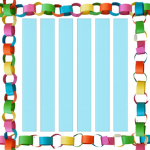 Load image into Gallery viewer, Light Blue Paper Chain Card Strips. 5 Meter / 16 Feet Long. Wedding Party Decor - ModelBricks
