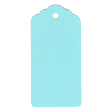 Load image into Gallery viewer, 100 Rectangle Scalloped Gift Tags with White Satin Ribbon - 21 Colours Christmas - ModelBricks
