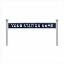 Load image into Gallery viewer, O Scale Pre-Coloured Single-Sided Personalised Steam-Era Station Name Board - Style 1 - One Line of Text - ModelBricks
