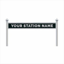 Load image into Gallery viewer, O Scale Pre-Coloured Single-Sided Personalised Steam-Era Station Name Board - Style 1 - One Line of Text - ModelBricks
