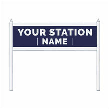Load image into Gallery viewer, O Scale Pre-Coloured Single-Sided Personalised Steam-Era Station Name Board - Style 2 - Two Lines of Text
