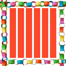Load image into Gallery viewer, Orange Paper Chain Card Strips. 5 Meter / 16 Feet Long. Wedding Party Decor - ModelBricks
