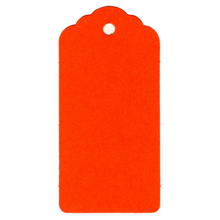 Load image into Gallery viewer, 100 Rectangle Scalloped Gift Tags with White Satin Ribbon - 21 Colours Christmas - ModelBricks
