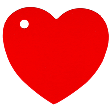 Load image into Gallery viewer, 100 Heart Shaped Gift Tags with White Satin Ribbon -  21 Colours, Birthday Xmas - ModelBricks
