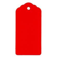 Load image into Gallery viewer, 100 Rectangle Scalloped Gift Tags with White Satin Ribbon - 21 Colours Christmas - ModelBricks
