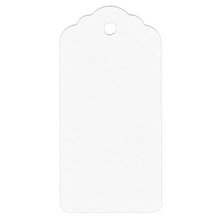 Load image into Gallery viewer, 100 Rectangle Scalloped Gift Tags with White Satin Ribbon - 21 Colours Christmas - ModelBricks
