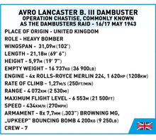 Load image into Gallery viewer, Avro Lancaster Bomber B III ''Dambusters'' brick plane model EXECUTIVE EDITION- COBI 5758- 1747 bricks
