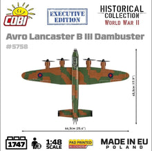Load image into Gallery viewer, Avro Lancaster Bomber B III ''Dambusters'' brick plane model EXECUTIVE EDITION- COBI 5758- 1747 bricks
