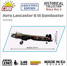 Load image into Gallery viewer, Avro Lancaster Bomber B III ''Dambusters'' brick plane model EXECUTIVE EDITION- COBI 5758- 1747 bricks
