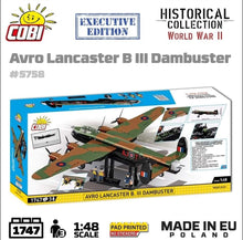 Load image into Gallery viewer, Avro Lancaster Bomber B III ''Dambusters'' brick plane model EXECUTIVE EDITION- COBI 5758- 1747 bricks
