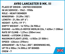 Load image into Gallery viewer, Avro Lancaster Bomber Mk. III brick plane model - COBI 5759 - 1643 bricks - ModelBricks
