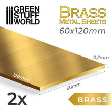 Load image into Gallery viewer, Green Stuff World: Brass Metal Sheets 60 x 120mm - 2pc - ModelBricks
