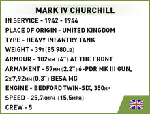 Load image into Gallery viewer, Churchill MK.IV brick tank model - COBI 3128 - 668 bricks
