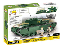 Load image into Gallery viewer, Churchill MK.IV brick tank model - COBI 3128 - 668 bricks
