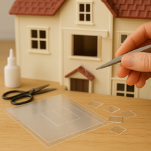 Load image into Gallery viewer, 5 x Dolls House Window Glazing Sheets – 210mm x 145mm Thin Clear Film - ModelBricks
