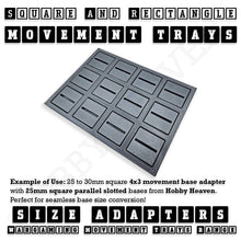 Load image into Gallery viewer, Square and Rectangle Movement Trays Adapters for Tabletop Games - ModelBricks
