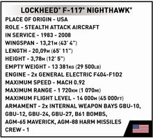 Load image into Gallery viewer, F-117 Nighthawk brick aircraft model - COBI 5903 - 798 bricks
