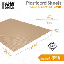 Load image into Gallery viewer, Green Stuff World: Textured Styrene Plasticard Sheet - Wood Planking (3mm) - ModelBricks
