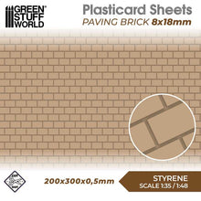 Load image into Gallery viewer, Green Stuff World: Textured Styrene Plasticard Sheet - Paving Brick (8x18mm) - ModelBricks
