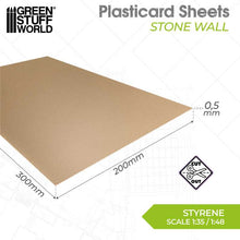Load image into Gallery viewer, Green Stuff World: Textured Styrene Plasticard Sheet - Stone Wall - ModelBricks
