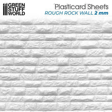 Load image into Gallery viewer, Green Stuff World: Textured Styrene Plasticard Sheet - Rock Wall Rough - ModelBricks
