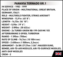 Load image into Gallery viewer, Panavia Tornado GR.1 RAF brick plane model - COBI 5852 - 520 bricks - ModelBricks
