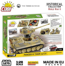 Load image into Gallery viewer, Panzer VI Tiger I 131 The Tank Museum brick tank model - COBI 2588 - 1275 bricks
