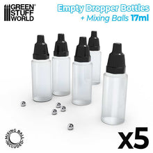 Load image into Gallery viewer, Green Stuff World: 17ml Empty Paint Pots with Mixing Balls - 5pc - ModelBricks
