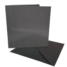 Load image into Gallery viewer, 50 Pack - 6x6 Black Card Blanks &amp; Black Envelopes - 300gsm - ModelBricks
