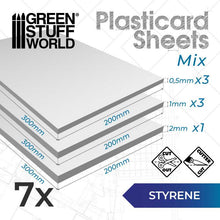 Load image into Gallery viewer, Green Stuff World: Plasticard Styrene Sheets: 20x30cm - 7pc - ModelBricks
