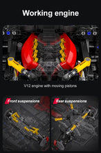 Load image into Gallery viewer, V12 Hyper Car RC brick model kit - CADA C61053W - 4449 bricks
