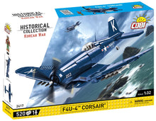 Load image into Gallery viewer, Vought F4U-4 Corsair brick plane model - COBI 2417 - 520 bricks - ModelBricks

