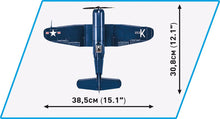 Load image into Gallery viewer, Vought F4U-4 Corsair brick plane model - COBI 2417 - 520 bricks - ModelBricks
