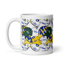 Load image into Gallery viewer, Leeds Retro Shirts Collage Illustrated Ceramic Football Mug
