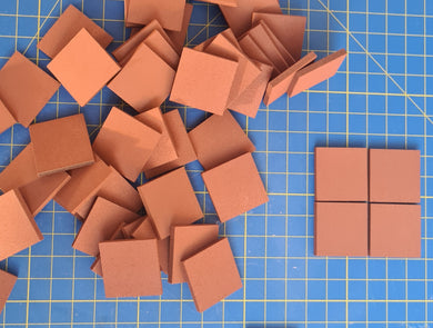 1:24th Scale Pack of 50 Terracotta Floor Tiles 2.5cm x 2.5cm x 0.3cm - ModelBricks